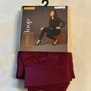 West Loop Deep Red Fleece Leggings